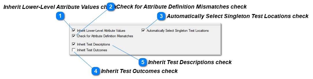 Hierarchical Test Options panel